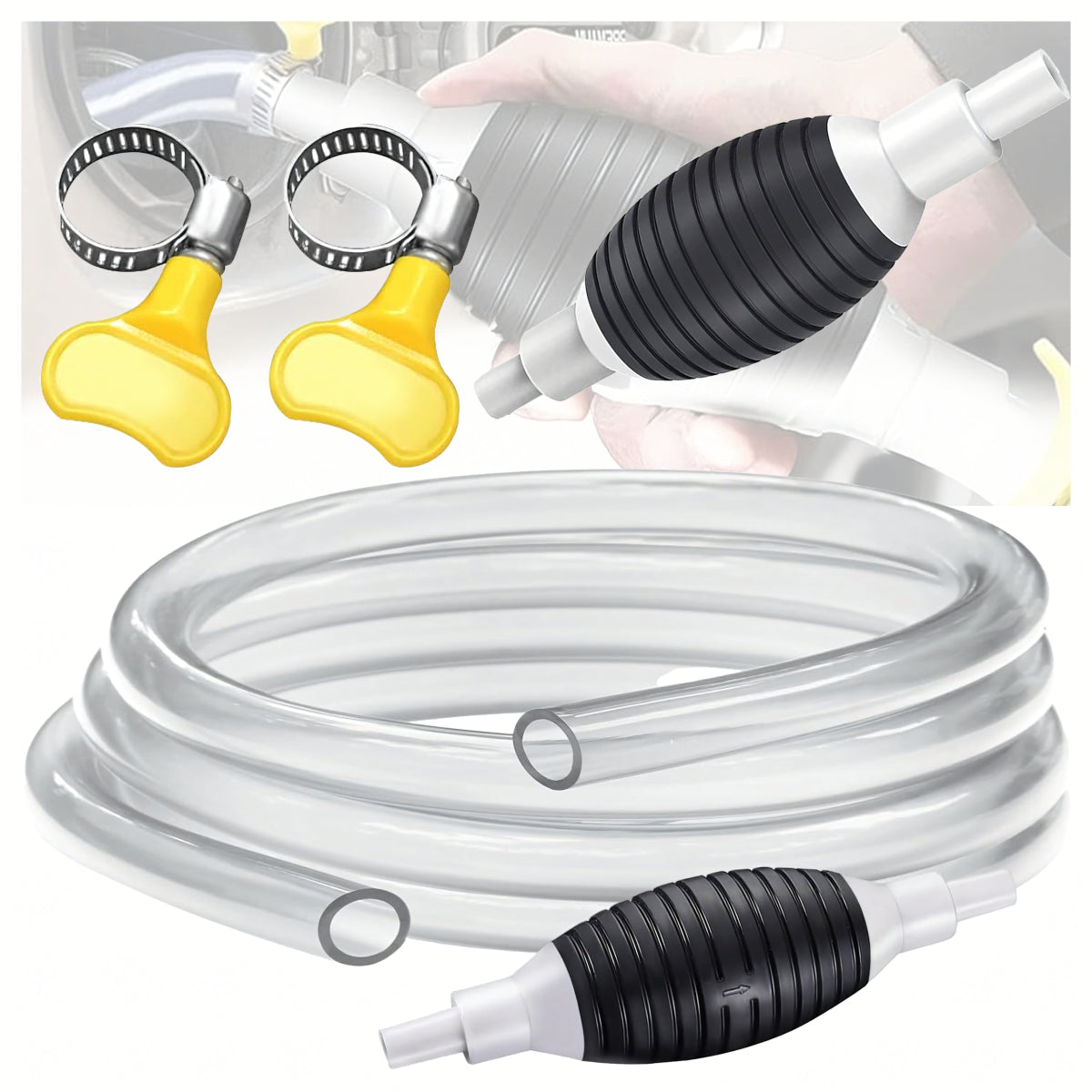 Käsipump sibul - tüüpi – kütuse, õli ja vedelike väljalaskmiseks + voolik - Ostuklikk